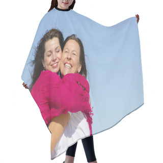 Personality  Happy Family Mother And Daughter Hair Cutting Cape