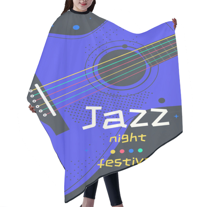 Personality  Jazz Music Festival Poster Design Template With Guitar Hair Cutting Cape