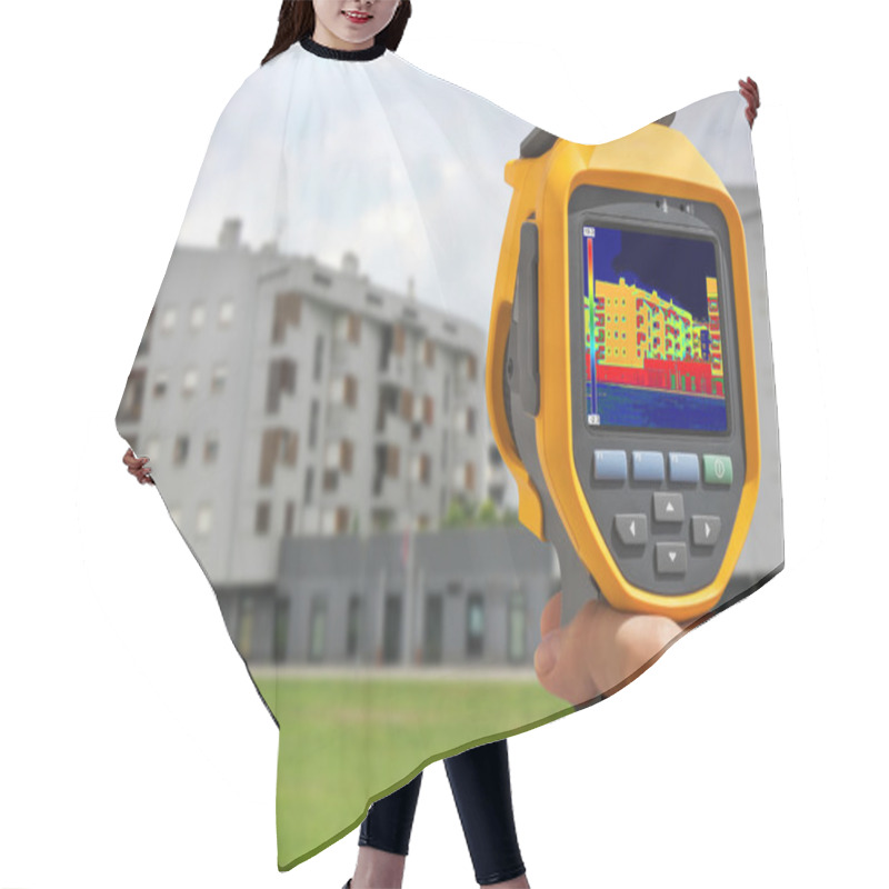 Personality  Recording Building With Thermal Camera Hair Cutting Cape