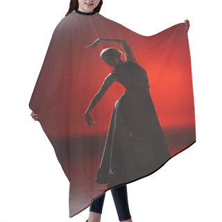 Personality  Silhouette Of Young Woman Dancing Flamenco On Red Hair Cutting Cape
