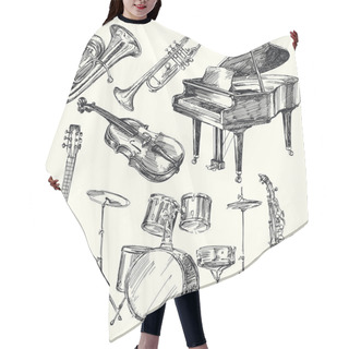 Personality  Musical Instruments Hair Cutting Cape