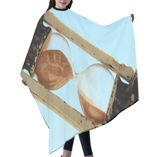 Personality  Vintage Hourglass Tilted Diagonally Against The Blue Sky Hair Cutting Cape