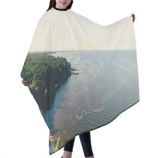 Personality  Aerial View Of River And Forest With Sky At Background  Hair Cutting Cape