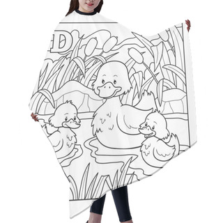 Personality  Coloring Book (duck), Colorless Illustration (letter D) Hair Cutting Cape