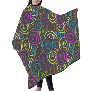 Personality  Vector Seamless Pattern With Funky Circles Hair Cutting Cape