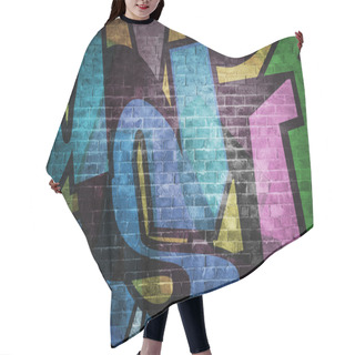 Personality  Colorful Graffiti Letters On Brick Wall Background Hair Cutting Cape
