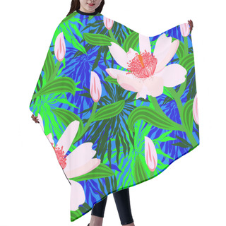 Personality  Tropical Pattern With Jungle Flowers Hair Cutting Cape