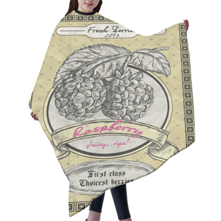 Personality  Vintage Banner With Raspberries. Vintage Style Vector Illustration Hair Cutting Cape