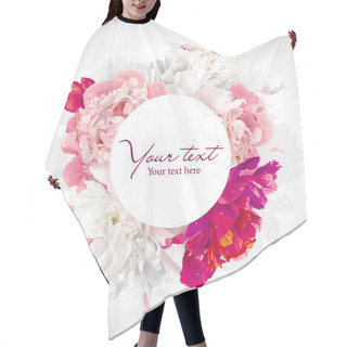Personality  Pink, Red And White Peony Background Hair Cutting Cape