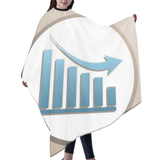 Personality  Declining Graph Sign. Bright Cerulean Icon In White Speech Ballo Hair Cutting Cape