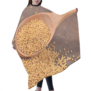 Personality  White Mustard Seeds In A Spoon Hair Cutting Cape
