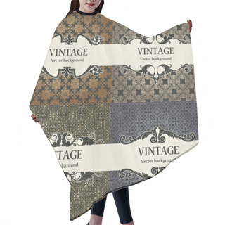 Personality  Set Of Vintage Vector Background Hair Cutting Cape
