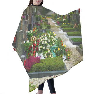 Personality  Stone Grave In A Cemetery Hair Cutting Cape