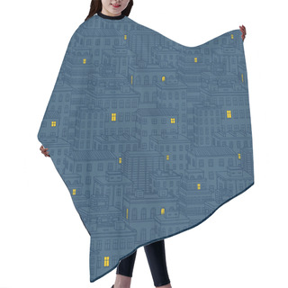 Personality  Vector City Seamless Pattern Hair Cutting Cape