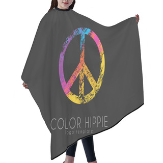 Personality  Make Love Not War - Hippie Style. PEACE Logo. Color Hippie Hair Cutting Cape