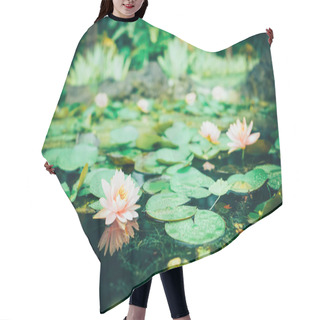 Personality  Lotus Pool In Botanical Garden Hair Cutting Cape