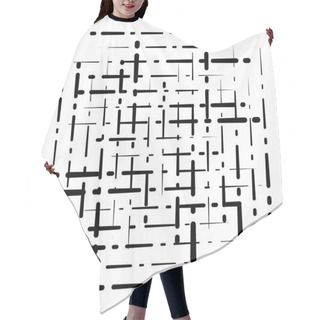 Personality  Abstract Grid, Mesh Of Random Scatter Chunks, Pieces. Geometric  Hair Cutting Cape