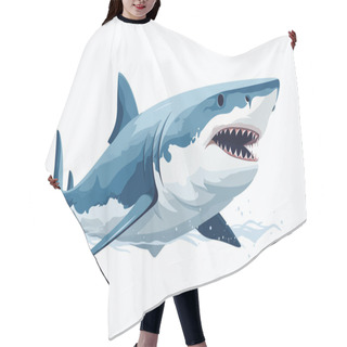 Personality  Shark Isolated Vector Style Illustration Hair Cutting Cape