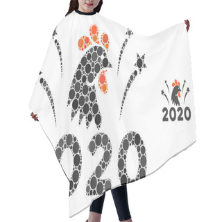 Personality  2020 Rooster Fireworks Composition Of Circle Points Hair Cutting Cape