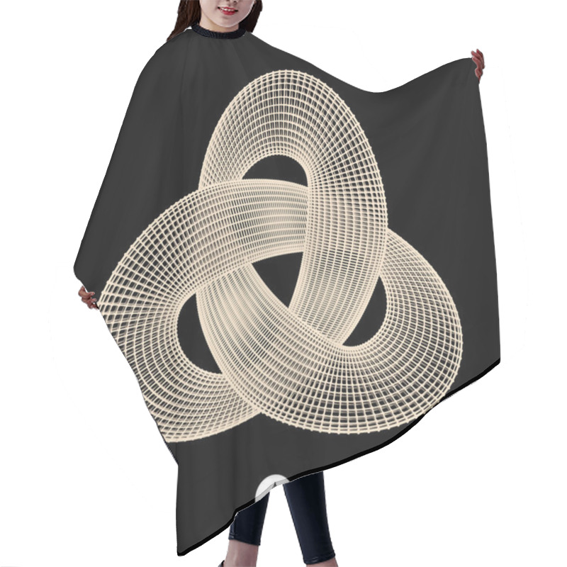 Personality  Trefoil Knot. Connection Structure. Vector 3D Illustration. hair cutting cape