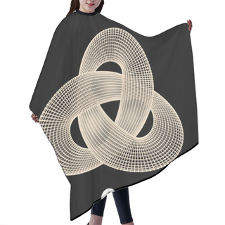 Personality  Trefoil Knot. Connection Structure. Vector 3D Illustration. Hair Cutting Cape