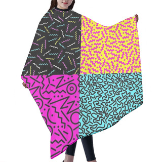 Personality  Retro 80s Seamless Pattern Background Set Hair Cutting Cape