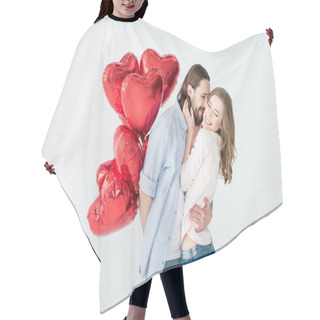 Personality  Couple With Air Balloons Hair Cutting Cape