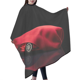 Personality  New Car Hidden Under Red Cover Hair Cutting Cape