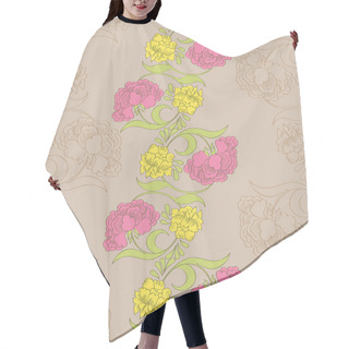 Personality  Vector Floral Seamless Pattern With Fantasy Blooming Flowers Hair Cutting Cape