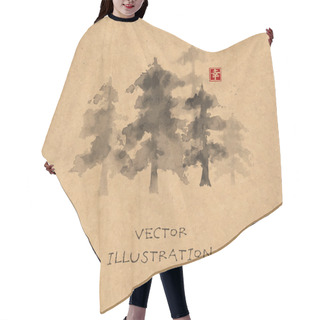 Personality  Forest Trees In Japanese Style Hair Cutting Cape
