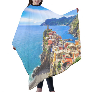 Personality  Scenic View Of Colorful Village Vernazza In Cinque Terre Hair Cutting Cape