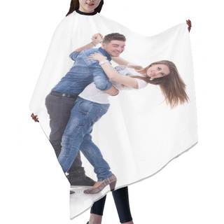 Personality  Couple Dancing Hair Cutting Cape