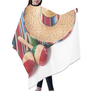 Personality  Mexican Blanket And Sombrero Hair Cutting Cape