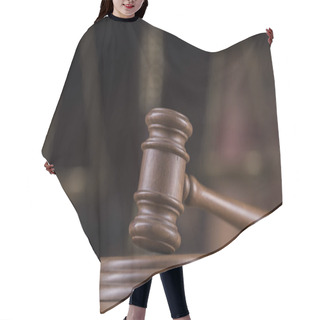 Personality  Law Theme, Mallet Of Judge, Wooden Gavel Hair Cutting Cape