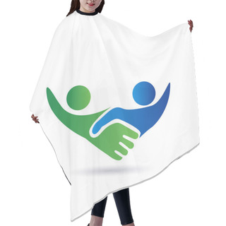 Personality  Handshake People In Business Logo Hair Cutting Cape