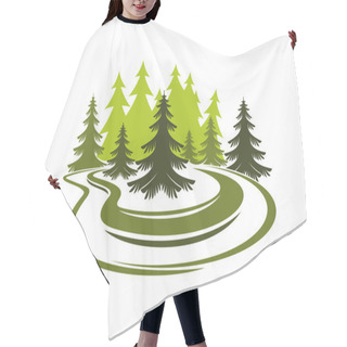 Personality  Forest Glade With Spruces On Green Grassy Meadow Hair Cutting Cape