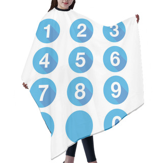 Personality  Numbers Set. Vector Flat Design Hair Cutting Cape
