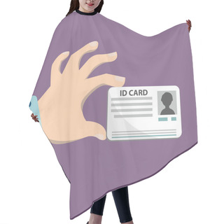 Personality  Hand Holding The Id Card Hair Cutting Cape