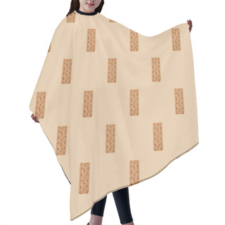 Personality  Top View Of Fresh Crispbread On Beige Background, Seamless Pattern Hair Cutting Cape
