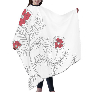 Personality  Doodle Flowers Hair Cutting Cape