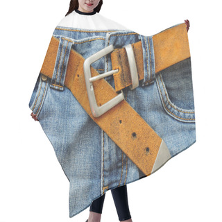 Personality  Blue Jeans And Leather Belt Hair Cutting Cape