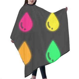 Personality  Blood Drop Four Color Glowing Neon Vector Icon Hair Cutting Cape