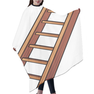 Personality  Illustration Of A Wooden Ladder Hair Cutting Cape