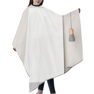 Personality  White Close Up Poster With Decoration Hair Cutting Cape