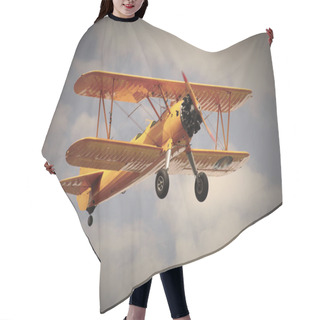 Personality  Retro Style Picture Of The Biplane. Hair Cutting Cape