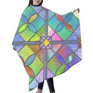 Personality  Stained Glass Seamless Texture With Geometric Pattern For Window, Colored Glass,  3d Illustration Hair Cutting Cape