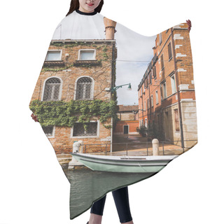 Personality  Canal, Motor Boat And Ancient Buildings In Venice, Italy  Hair Cutting Cape