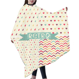 Personality  Vector Set Of Cute Retro Pattern Hair Cutting Cape