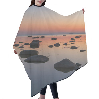 Personality  Colorful Sunset With Clear Sky Over Rocky Shore Of Baltic Sea. Hair Cutting Cape