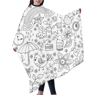 Personality  Cute Doodle Seamless Pattern Hair Cutting Cape
